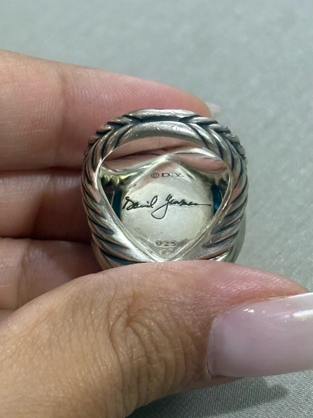Sterling Silver Blue Topaz Statement Ring David Yurman